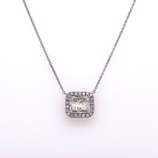 RADIANT CUT HALO DIAMOND PENDANT