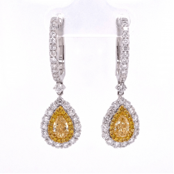 YELLOW DIAMONDS TEAR DROP EARRINGS YELLOW DIAMONDS TEAR DROP EARRINGS
