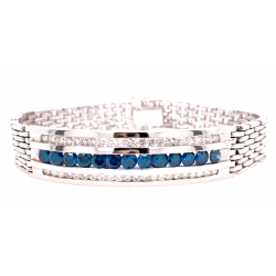 THREE ROW MENS DIAMOND ID BRACELET