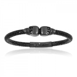 Double Bone Double Skull Bracelet 