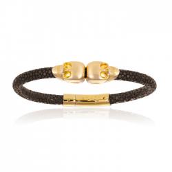 Double Bone Double Skull Bracelet 