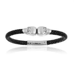 Double Bone Double Skull Bracelet 