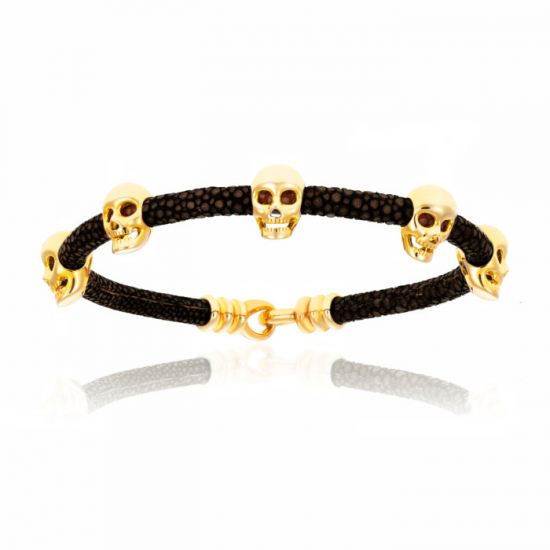 Double Bone Multi Skull Bracelet 