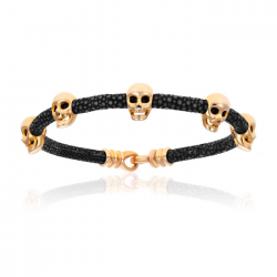 Double Bone Multi Skull Bracelet Double Bone Multi Skull Bracelet