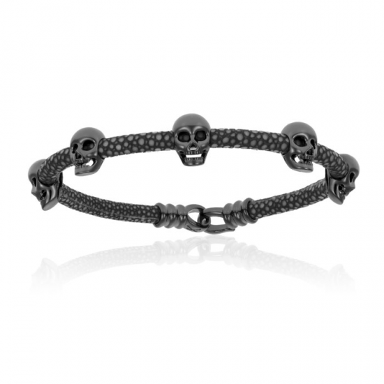 Double Bone Multi Skull Bracelet 