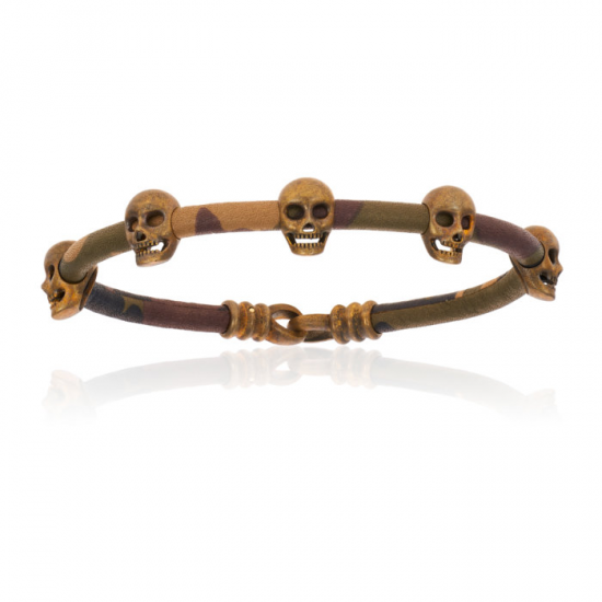 Double Bone Multi Skull Bracelet 