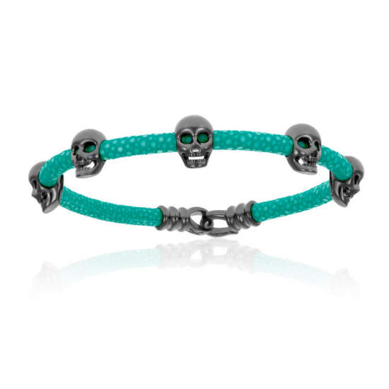 Double Bone Multi Skull Bracelet 