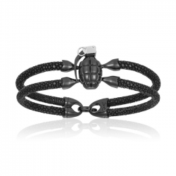 Double Bone Single Grenade Bracelet 