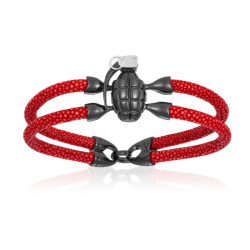 Double Bone Single Grenade Bracelet 