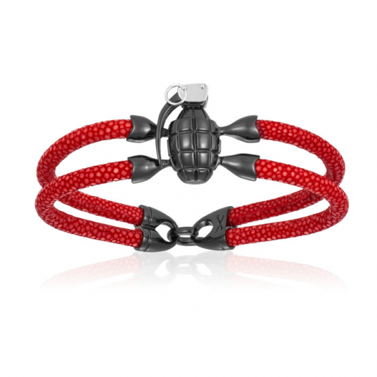 Double Bone Single Grenade Bracelet 