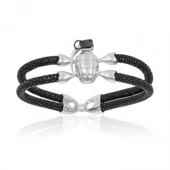 Double Bone Single Grenade Bracelet 