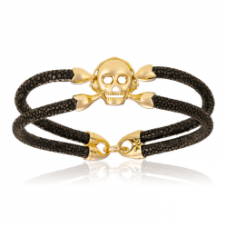 Double Bone Single Skull Bracelet Double Bone Single Skull Bracelet