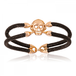Double Bone Single Skull Bracelet Double Bone Single Skull Bracelet