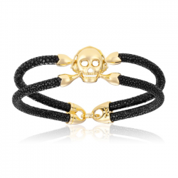 Double Bone Single Skull Bracelet Double Bone Single Skull Bracelet