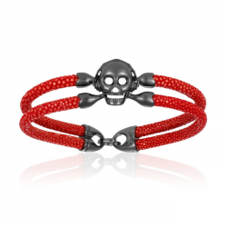 Double Bone Single Skull Bracelet Double Bone Single Skull Bracelet
