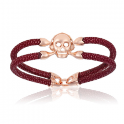 Double Bone Single Skull Bracelet Double Bone Single Skull Bracelet