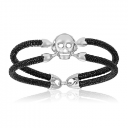 Double Bone Single Skull Bracelet Double Bone Single Skull Bracelet