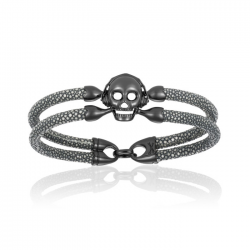 Double Bone Single Skull Bracelet Double Bone Single Skull Bracelet