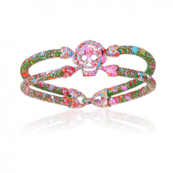 Double Bone Single Skull Bracelet Double Bone Single Skull Bracelet