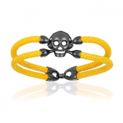 Double Bone Single Skull Bracelet Double Bone Single Skull Bracelet