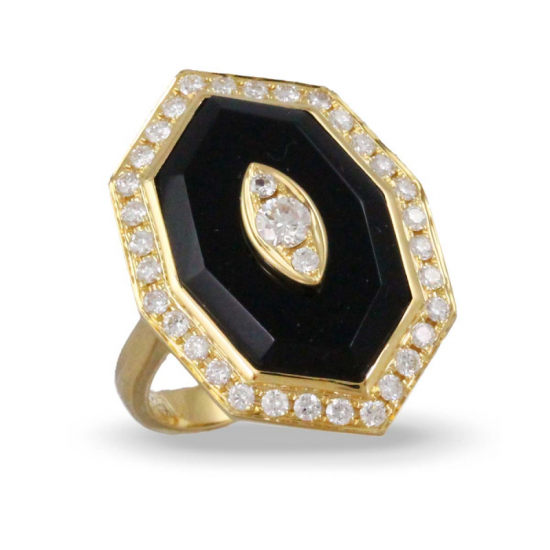 Doves Gatsby Black Onyx Ring 