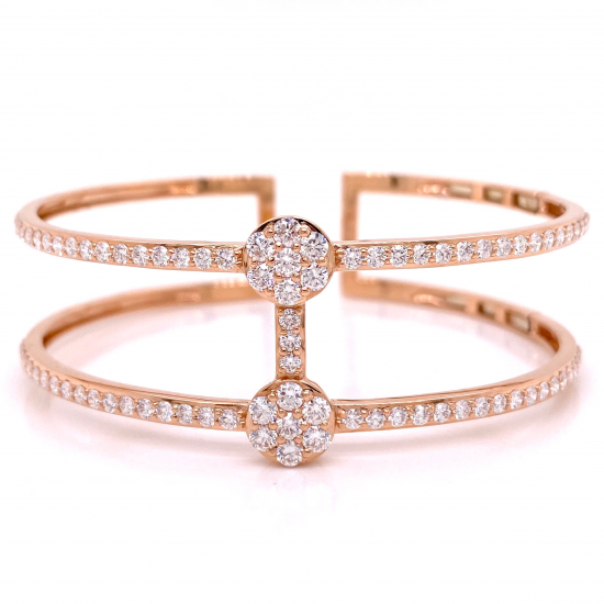 OPEN WIDE HINGED DIAMOND BANGLE