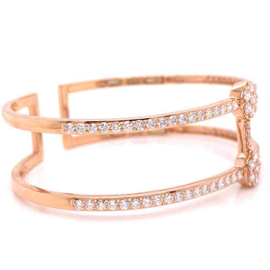 OPEN WIDE HINGED DIAMOND BANGLE