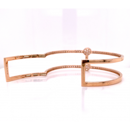 OPEN WIDE HINGED DIAMOND BANGLE