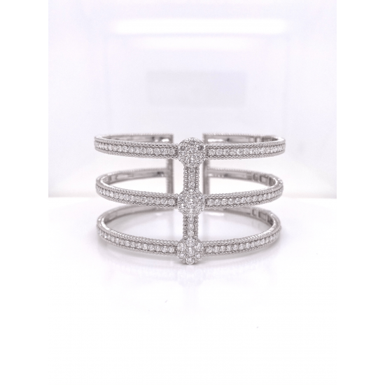 WIDE OPEN HINGED DIAMOND BANGLE