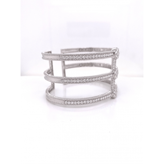 WIDE OPEN HINGED DIAMOND BANGLE