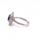 SAPPHIRE HALO WITH PAVE DIAMOND RING