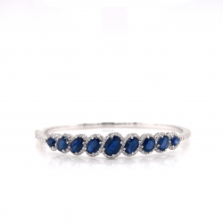 OVAL SAPPHIRE & HALO DIAMOND BANGLE