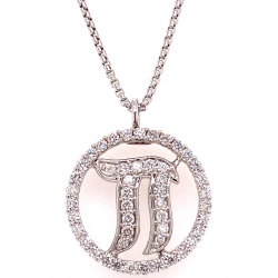 "PI" INSIDE CIRCLE DIAMOND PENDANT