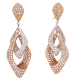 TWO TONE INTERTWINED DANGLING DIAMOND EARRINGS