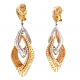 TWO TONE INTERTWINED DANGLING DIAMOND EARRINGS