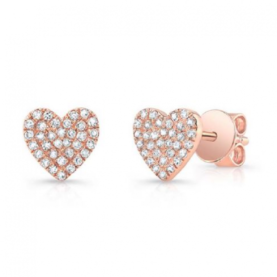 HEART PAVE DIAMOND EARRINGS