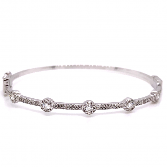 HALF WAY ROUND DIAMOND BANGLE