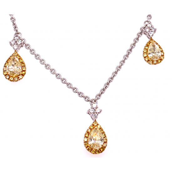 DANGLING YELLOW DIAMOND NECKLACE