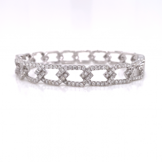 HEXAGON LINK DIAMOND BANGLE