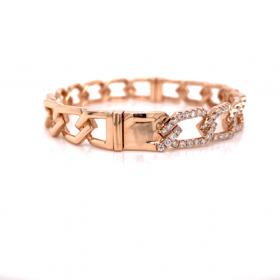 HEXAGON LINK DIAMOND BANGLE