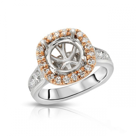 Two Tone Semi Mount Diamond Ring 