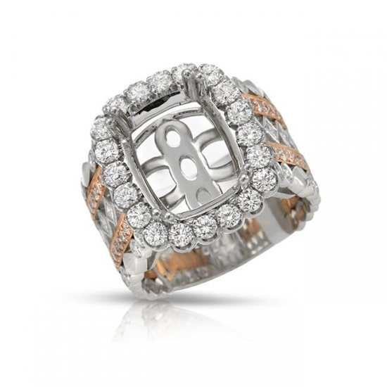 Two Tone Semi-Mount Diamond Ring 