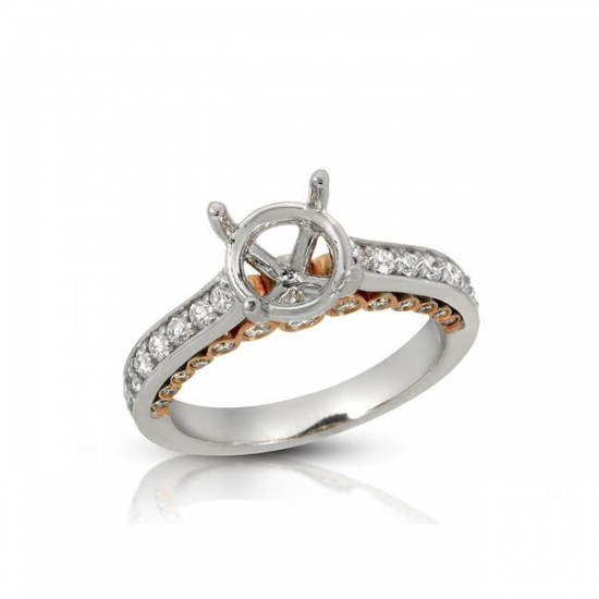 Two Tone Semi-Mount Diamond Ring