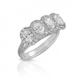 Four Stone Oval Shape Diamond Ring