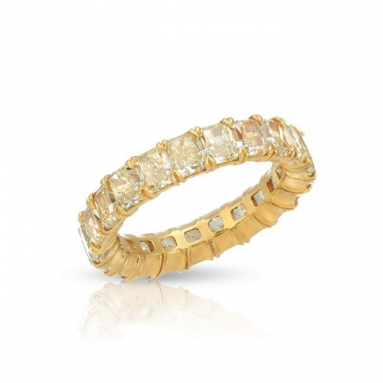 Radiant Cut Yellow Diamond Eternity Ring 