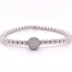 FLEX BANGLE WITH MEDIUM PAVE DIAMOND HALF SPHERE FLEX BANGLE WITH MEDIUM PAVE DIAMOND HALF SPHERE