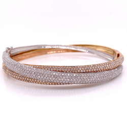 TRI COLOR PAVE DIAMOND BANGLE TRI COLOR PAVE DIAMOND BANGLE