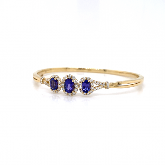 TANZANITE HINGED DIAMOND BANGLE