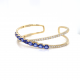 OPEN HINDGED TANZANITE DIAMOND BANGLE