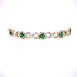 OVAL EMERALD DIAMOND BRACELET